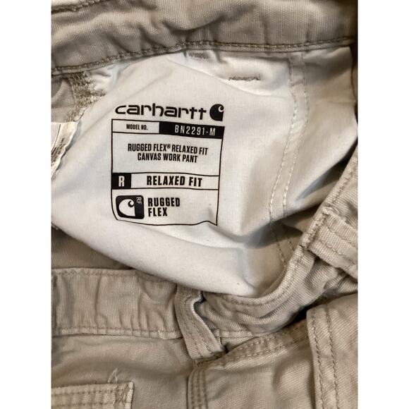 Carhartt Rugged Flex Relaxed Fit Canvas Work Pants Men's 32x30 Beige BN2291-M - Picture 12 of 16